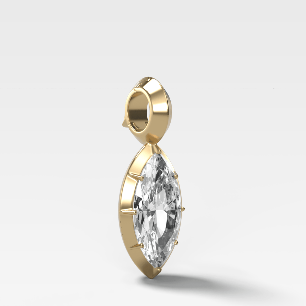 Button Back Marquise Attachable Diamond Pendant