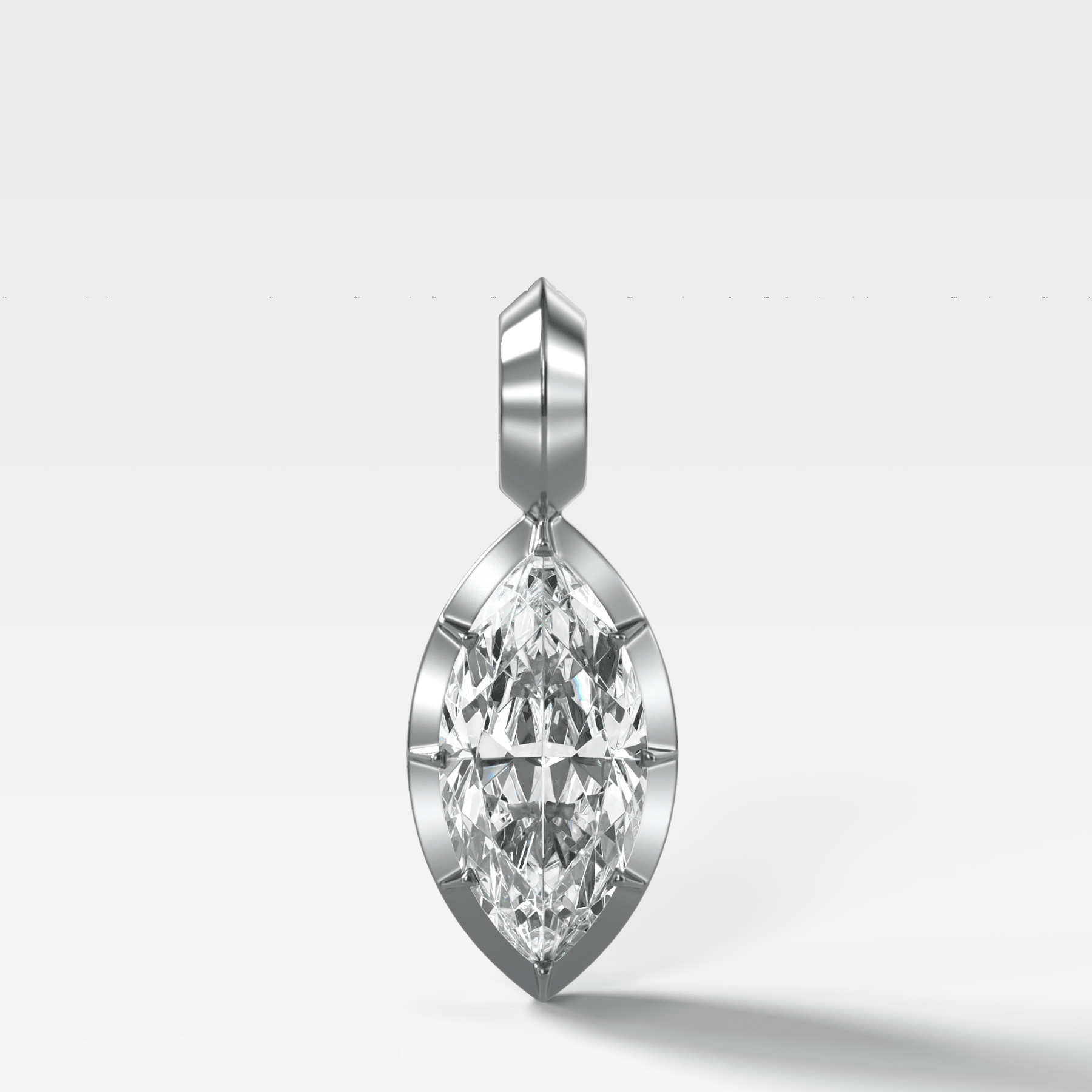 Button Back Marquise Attachable Diamond Pendant