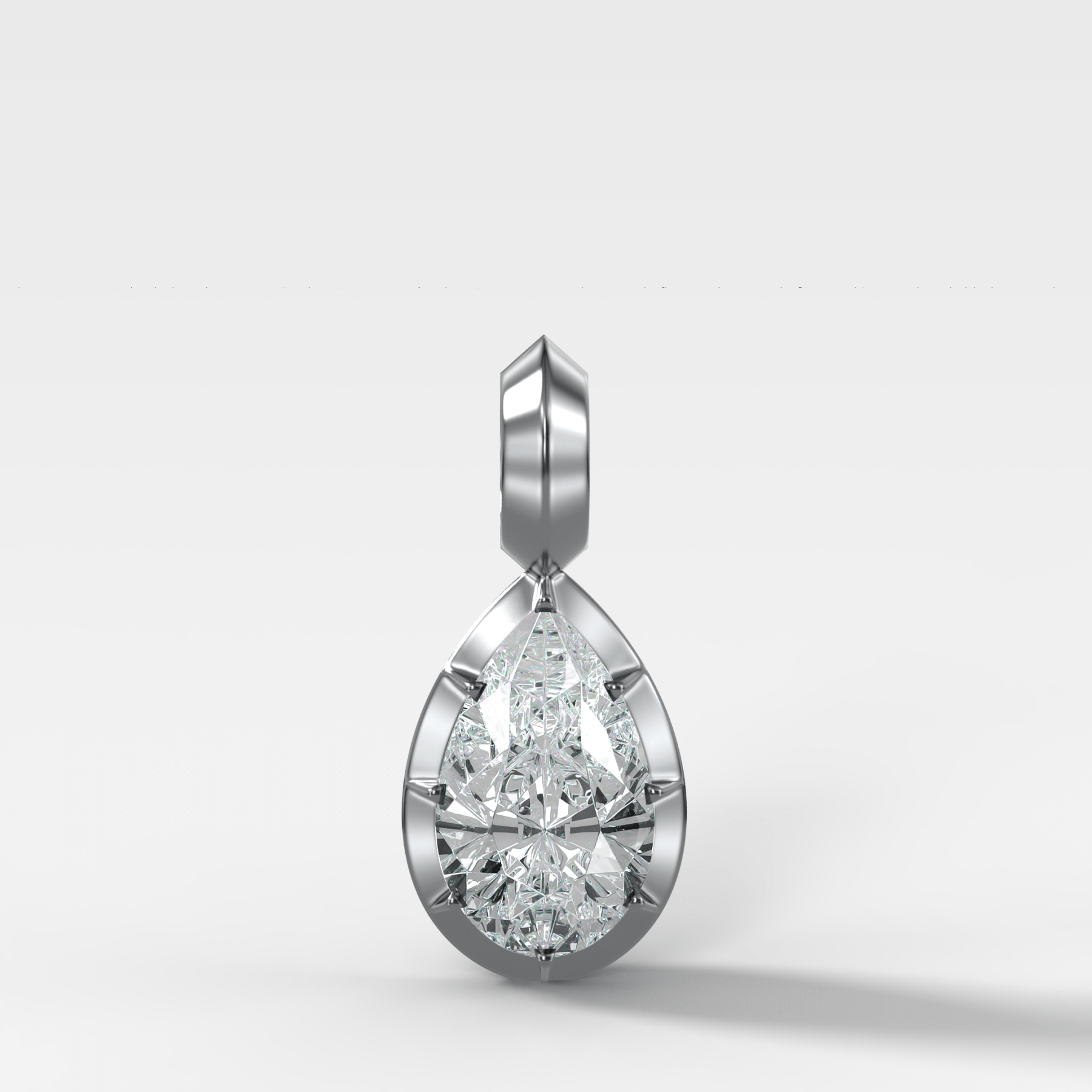 Button Back Pear Attachable Diamond Pendant