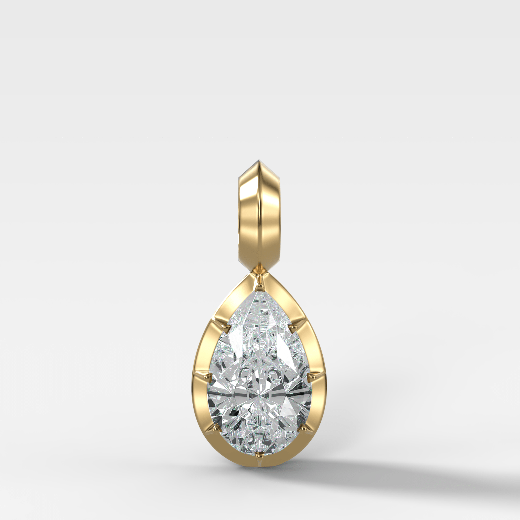 Button Back Pear Attachable Diamond Pendant