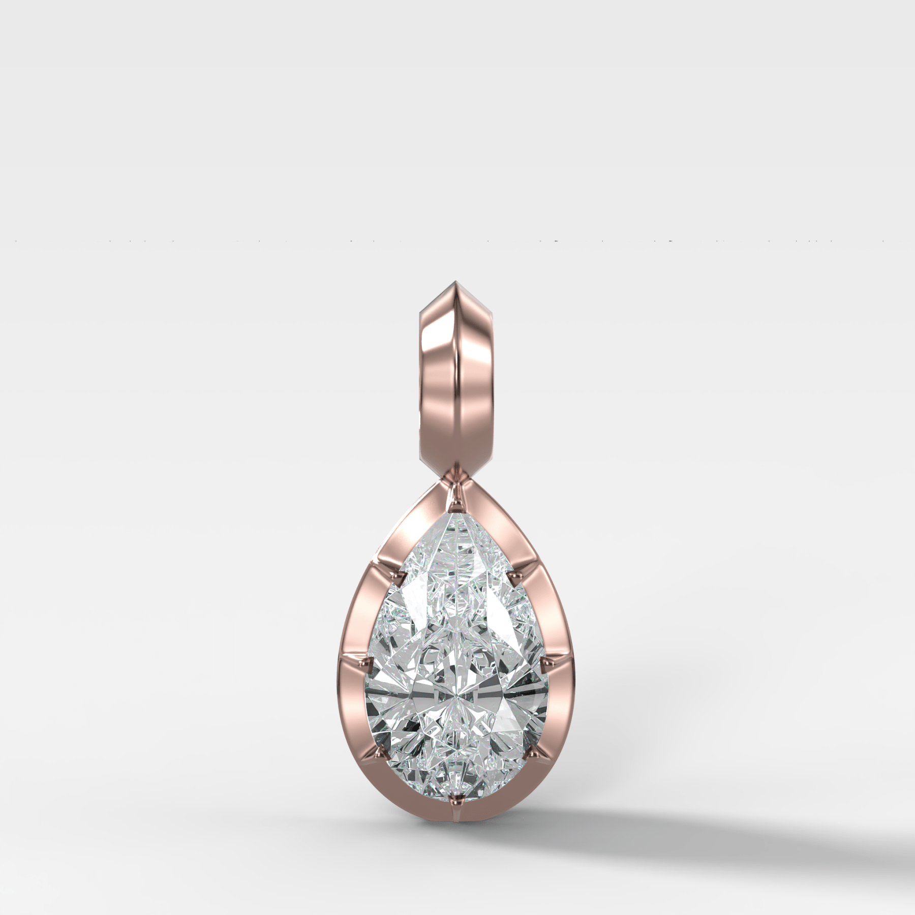 Button Back Pear Attachable Diamond Pendant