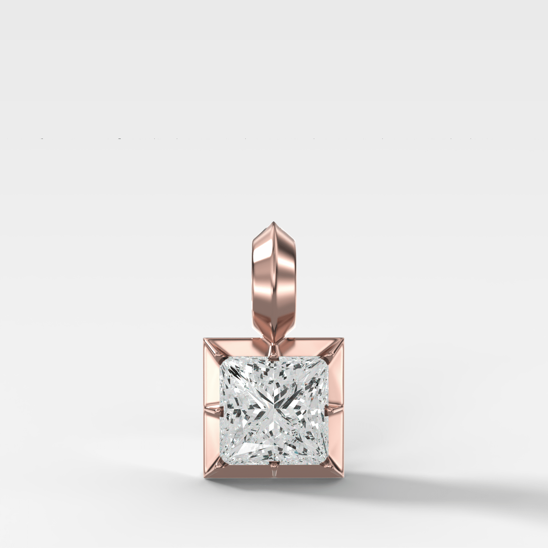 Button Back Princess Attachable Diamond Pendant
