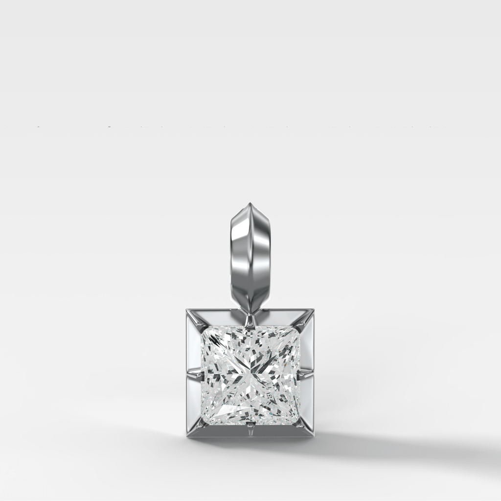 Button Back Princess Attachable Diamond Pendant