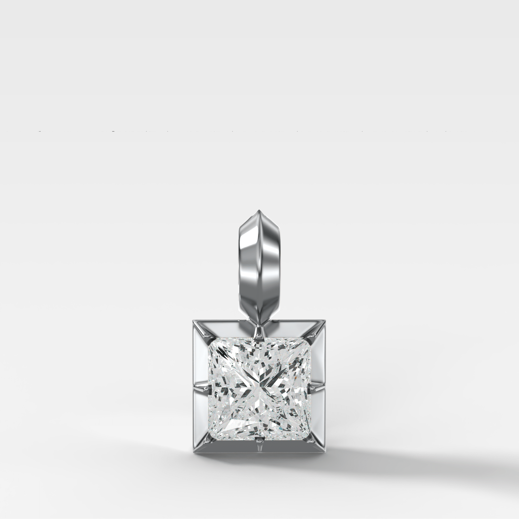 Button Back Princess Attachable Diamond Pendant