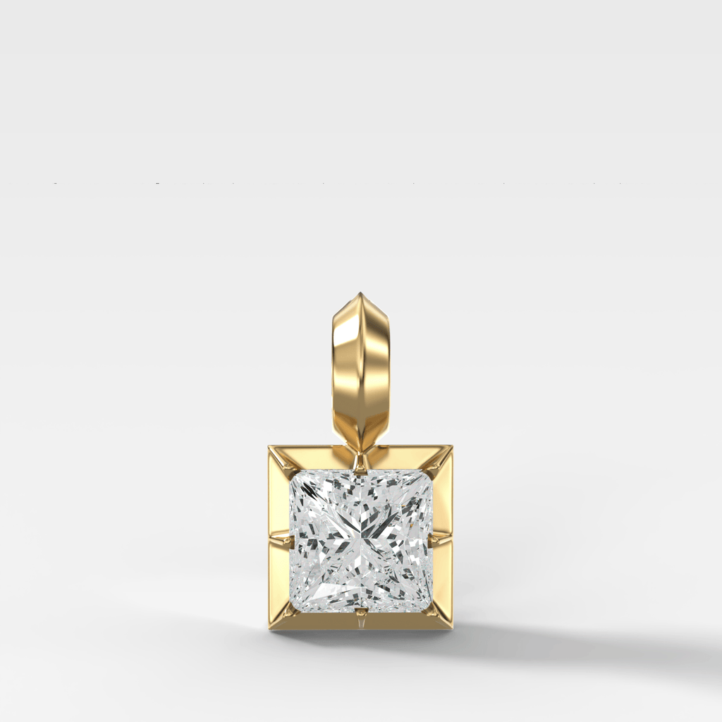 Button Back Princess Attachable Diamond Pendant