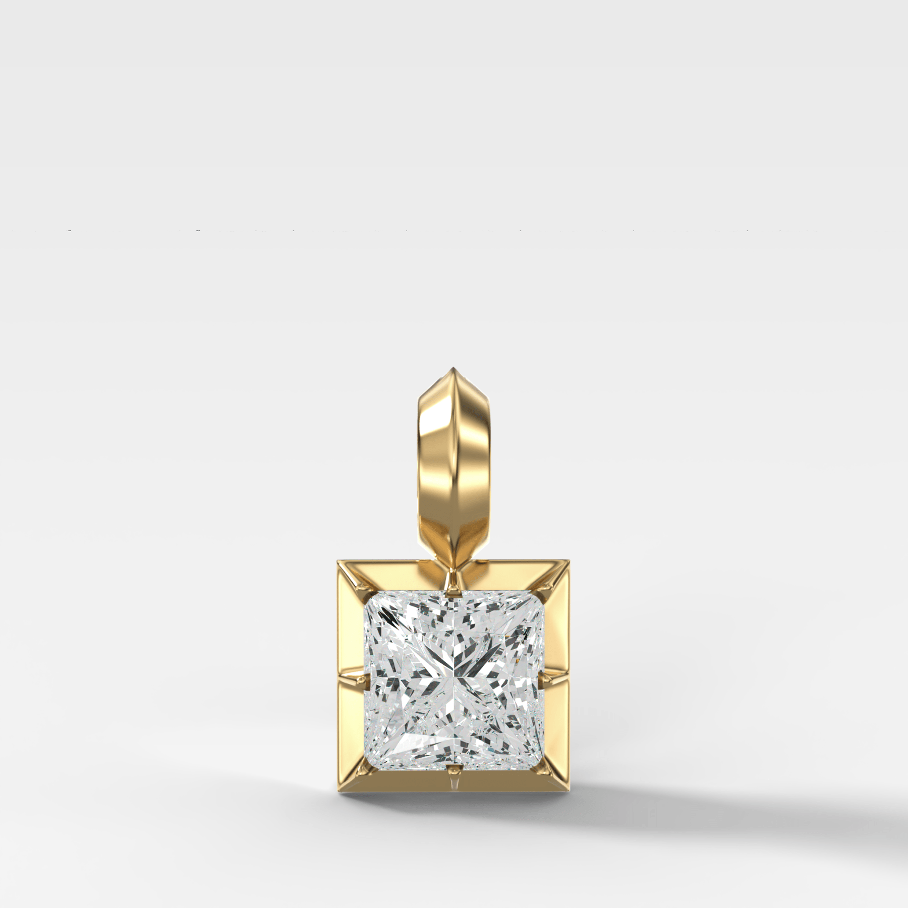 Button Back Princess Attachable Diamond Pendant