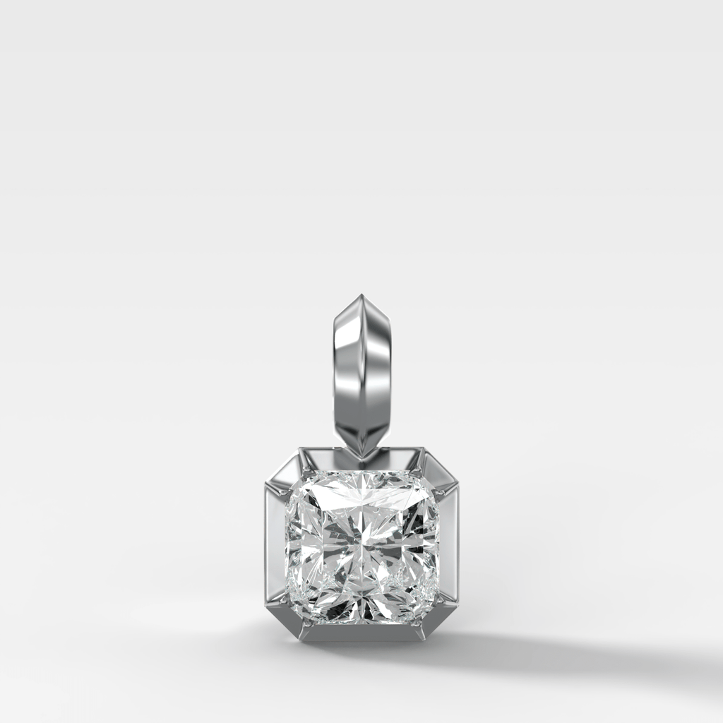 Button Back Radiant Attachable Diamond Pendant