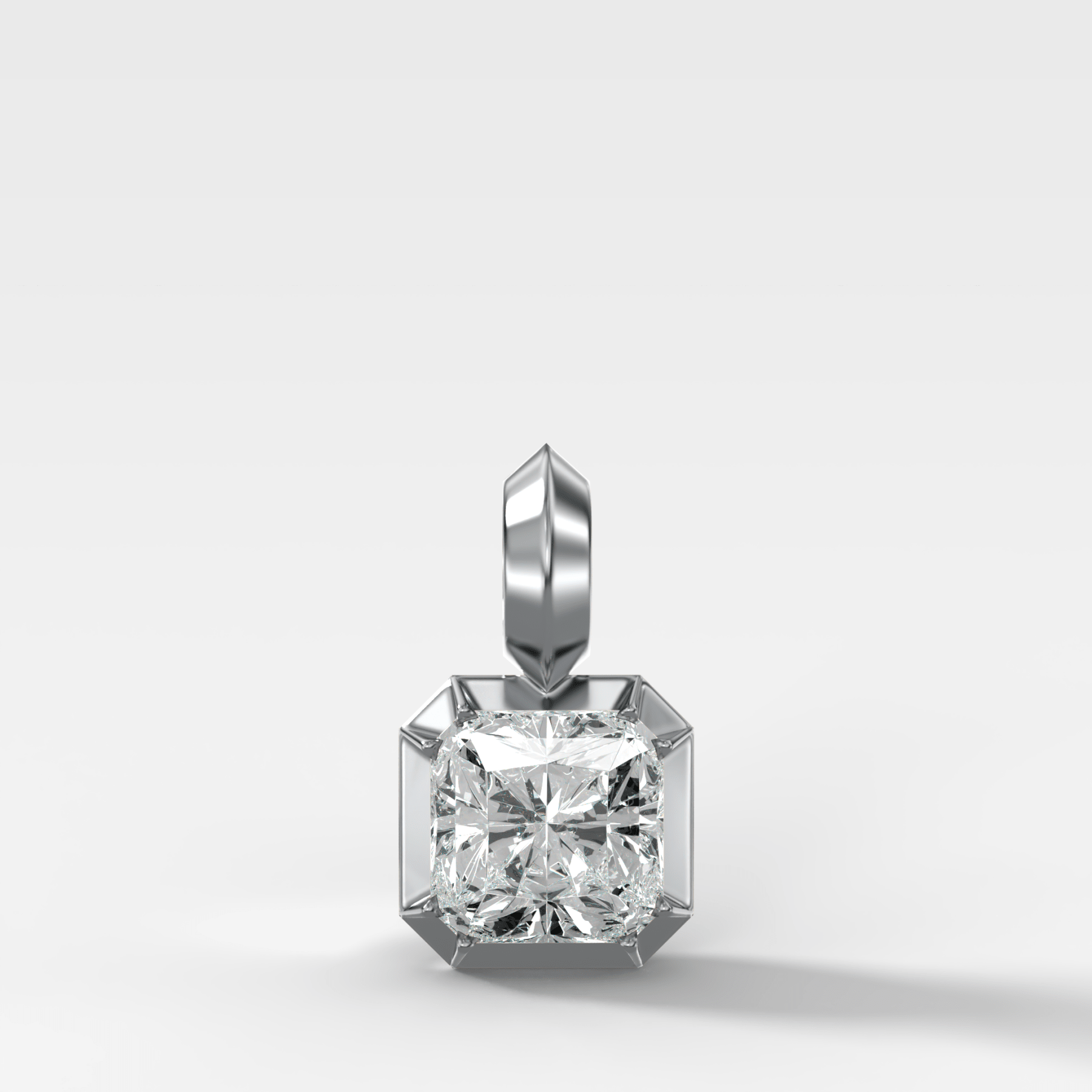 Button Back Radiant Attachable Diamond Pendant