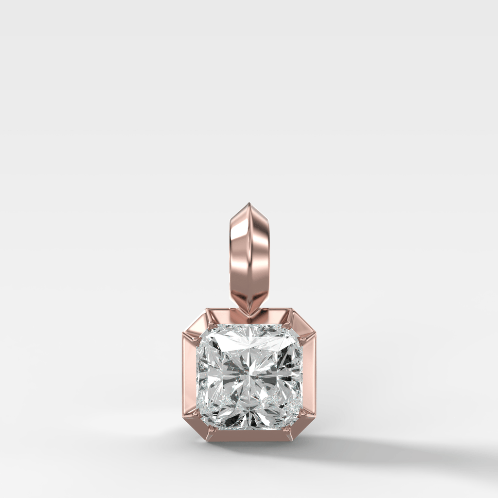 Button Back Radiant Attachable Diamond Pendant