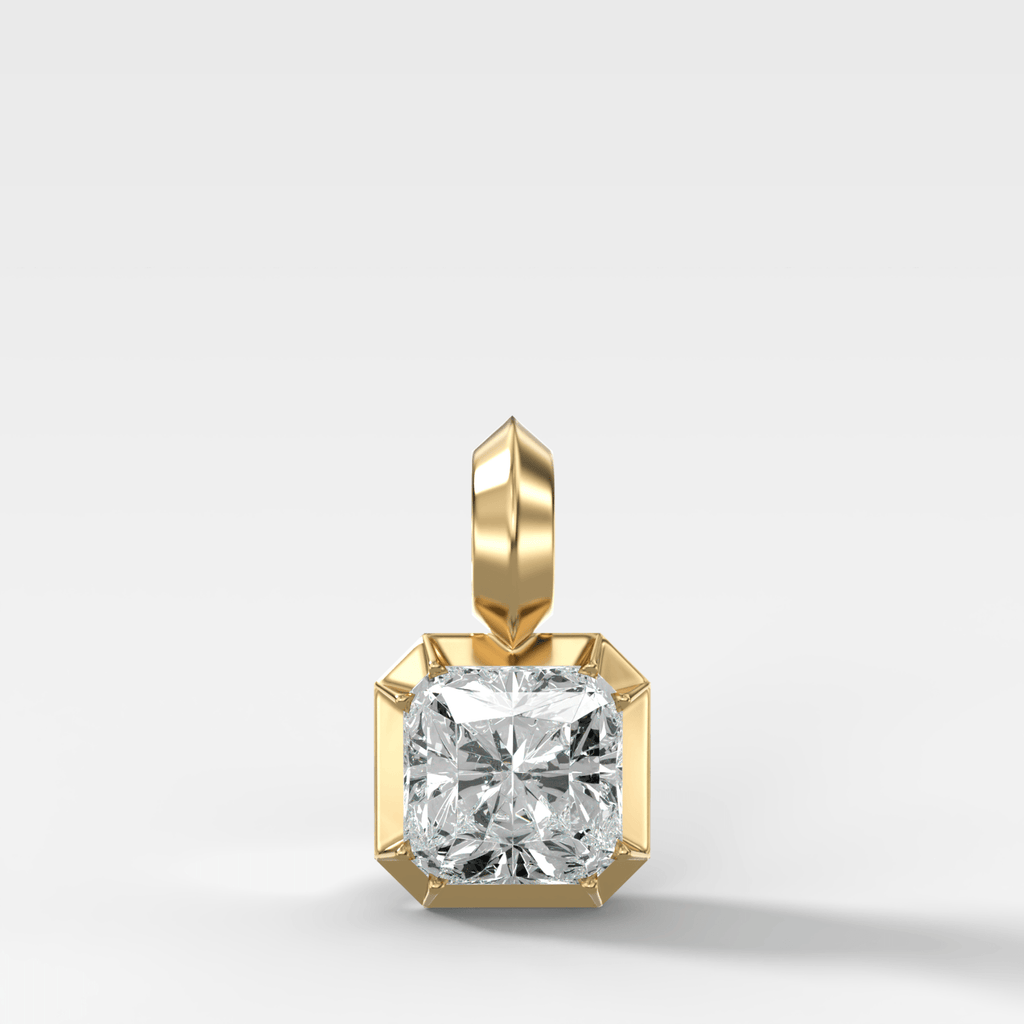 Button Back Radiant Attachable Diamond Pendant