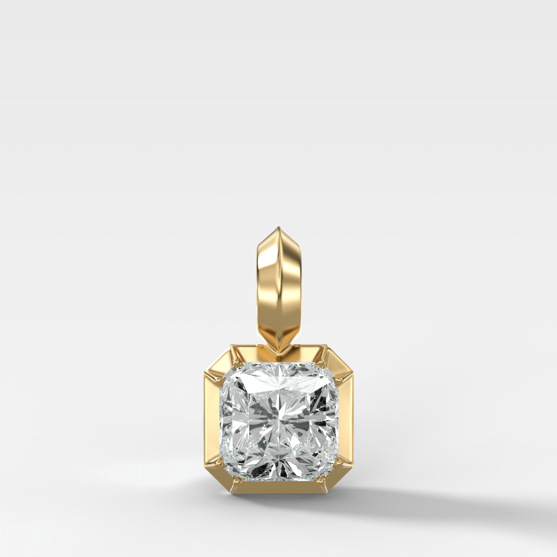 Button Back Radiant Attachable Diamond Pendant