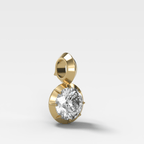 Button Back Round Attachable Diamond Pendant