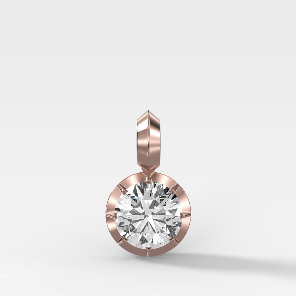 Button Back Round Attachable Diamond Pendant
