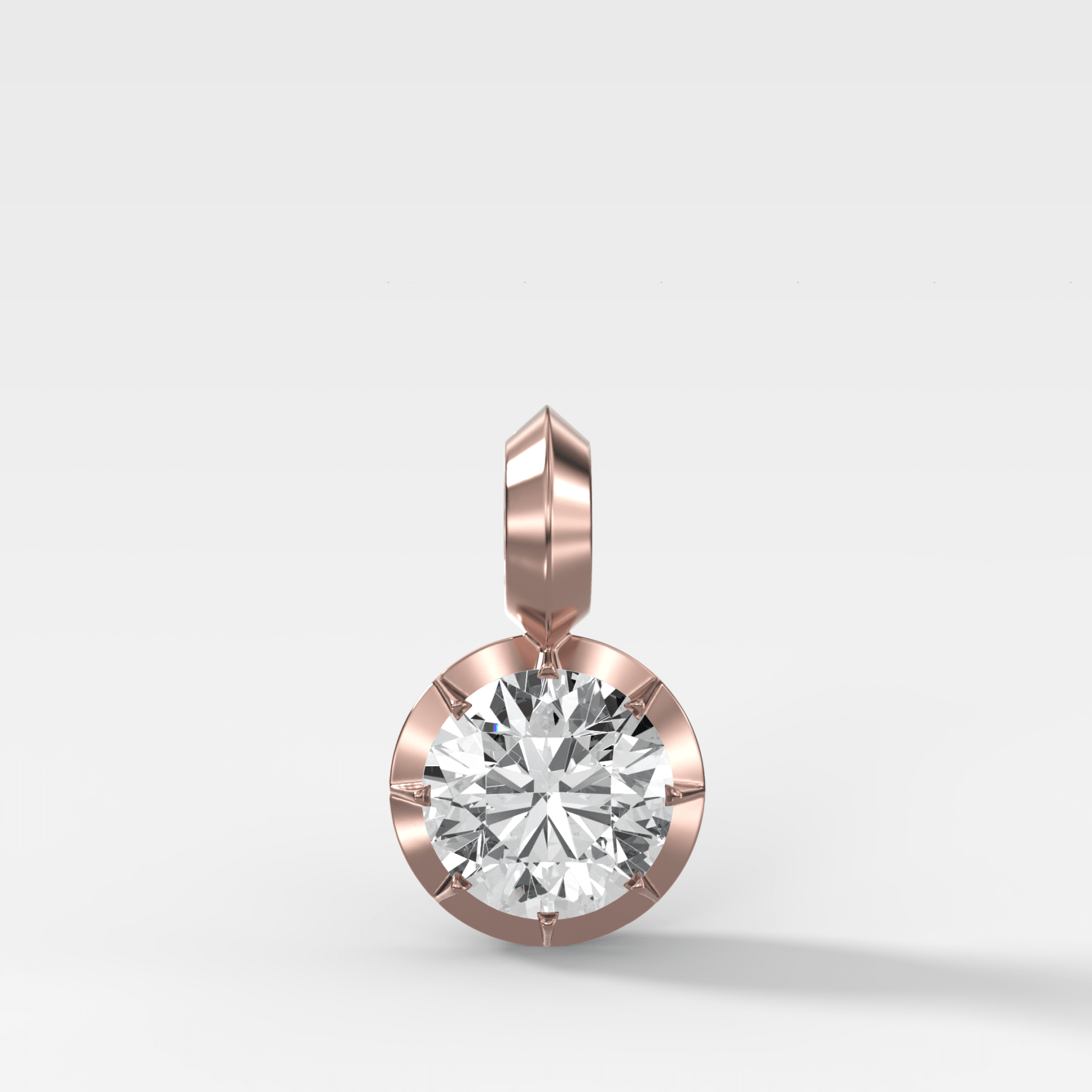 Button Back Round Attachable Diamond Pendant