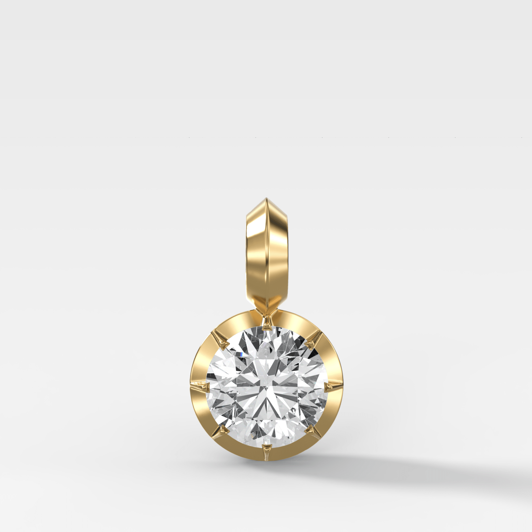 Button Back Round Attachable Diamond Pendant