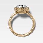 Button Back Solitaire Engagement Ring With a Round Cut Diamond