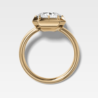Button Back Solitaire Engagement Ring With a Square Radiant Cut Diamond