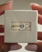 2.50-4.50 CT Emerald Cut Lab Grown Diamond  Hidden Halo & Pave Engagement Ring