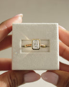 1.67-3.67 CT Radiant Cut Lab Grown Diamond Bezel Engagement Ring