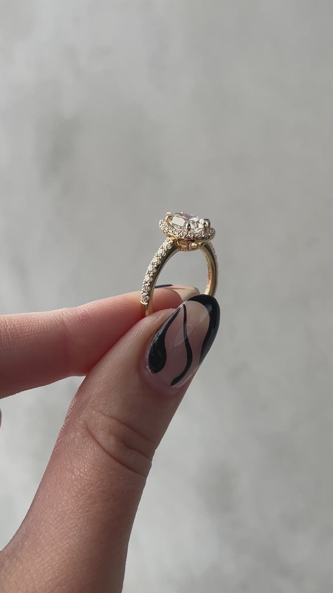 1.41-3.41 CT Pear Cut Lab Grown Diamond Halo & Pave Engagement Ring