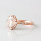 1.33 CT Oval Cut Halo Moissanite Engagement Ring