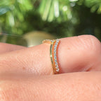 0.25 TCW Round Brilliant Cut Curved Vintage Style Moissanite Wedding Band