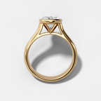 Cathedral Bezel Set Solitaire Engagement Ring With Oval Diamond