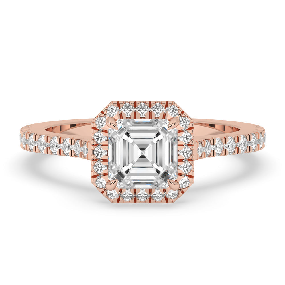 Cathedral Engagement Ring with Classic Asscher Cut Main image
