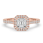 Cathedral Engagement Ring with Classic Asscher Cut