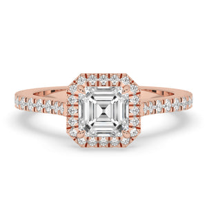 Cathedral Engagement Ring with Classic Asscher Cut