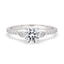 Cathedral Engagement Ring With Pave Band