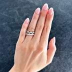 Celestial Round Diamond Wedding Band with Amethyst
