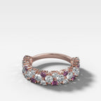 Celestial Round Diamond Wedding Band with Amethyst