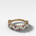 Celestial Round Diamond Wedding Band with Amethyst