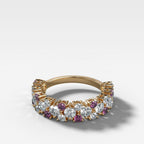 Celestial Round Diamond Wedding Band with Amethyst