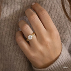 0.70 CT- 1.50 CT Round Moissanite Cluster Engagement Ring