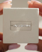 0.76 TCW Marquise & Round CVD Diamond Half eternity Wedding Band