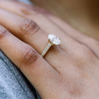 2.50 CT Oval Moissanite Pave Setting Engagement Ring