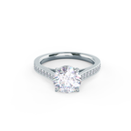 2.50 CT Round Moissanite Pave Setting Engagement Ring