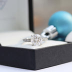 2.50 CT Round Moissanite Pave Setting Engagement Ring