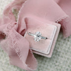 2.50 CT Oval Moissanite Pave Setting Engagement Ring