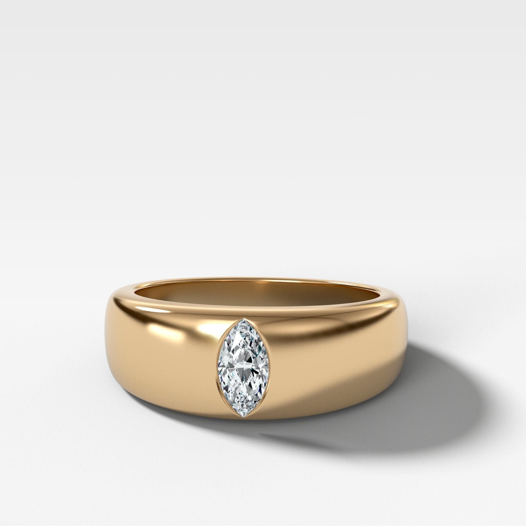 Chunky Burnished Ring with a Marquise Cut Main image