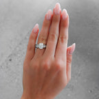 Chunky Channel Set Engagement Ring with Elongated Cushion Cut Diamond
