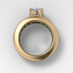 Chunky Channel Set Engagement Ring with Elongated Cushion Cut Diamond