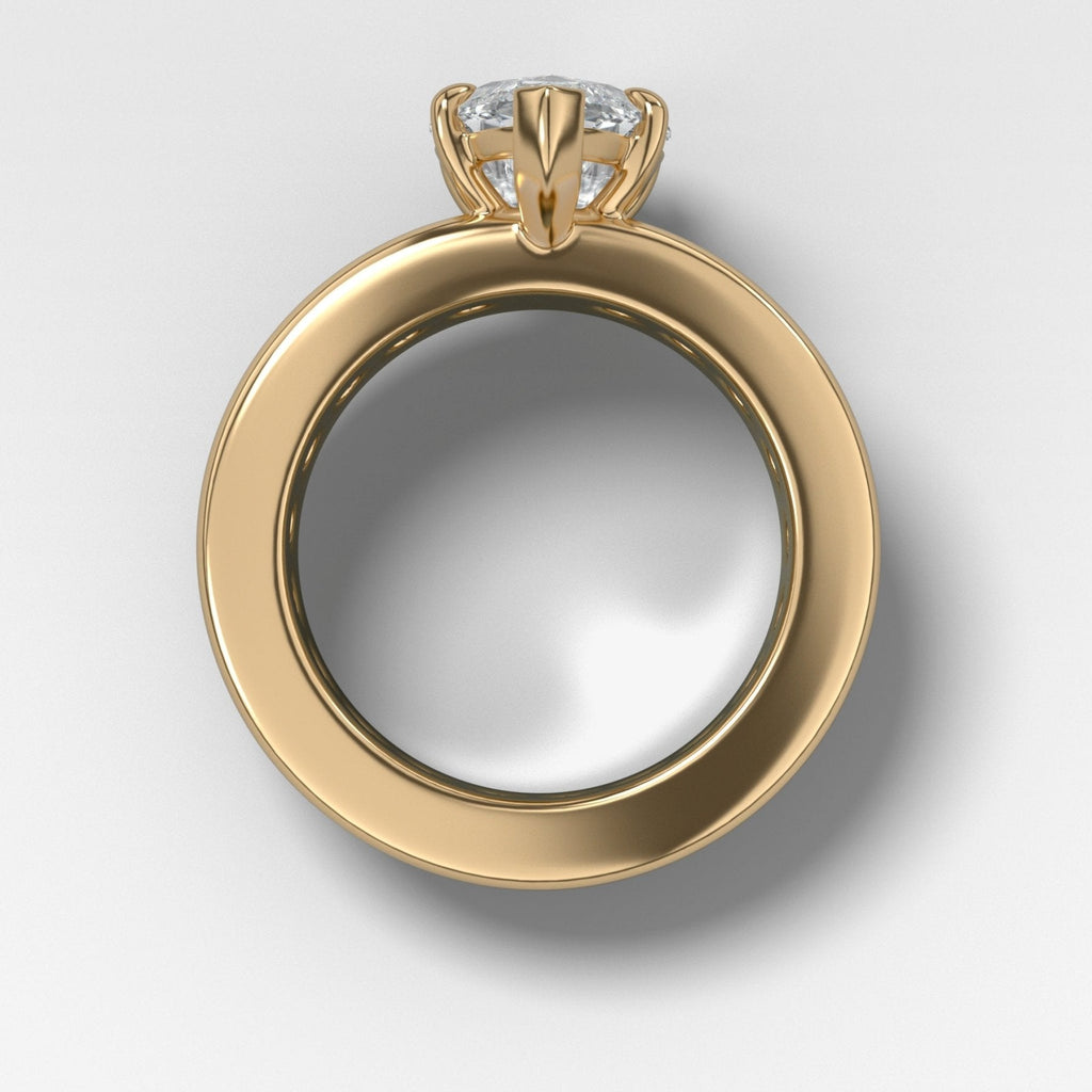 Chunky Channel Set Engagement Ring with Marquise Cut Diamond