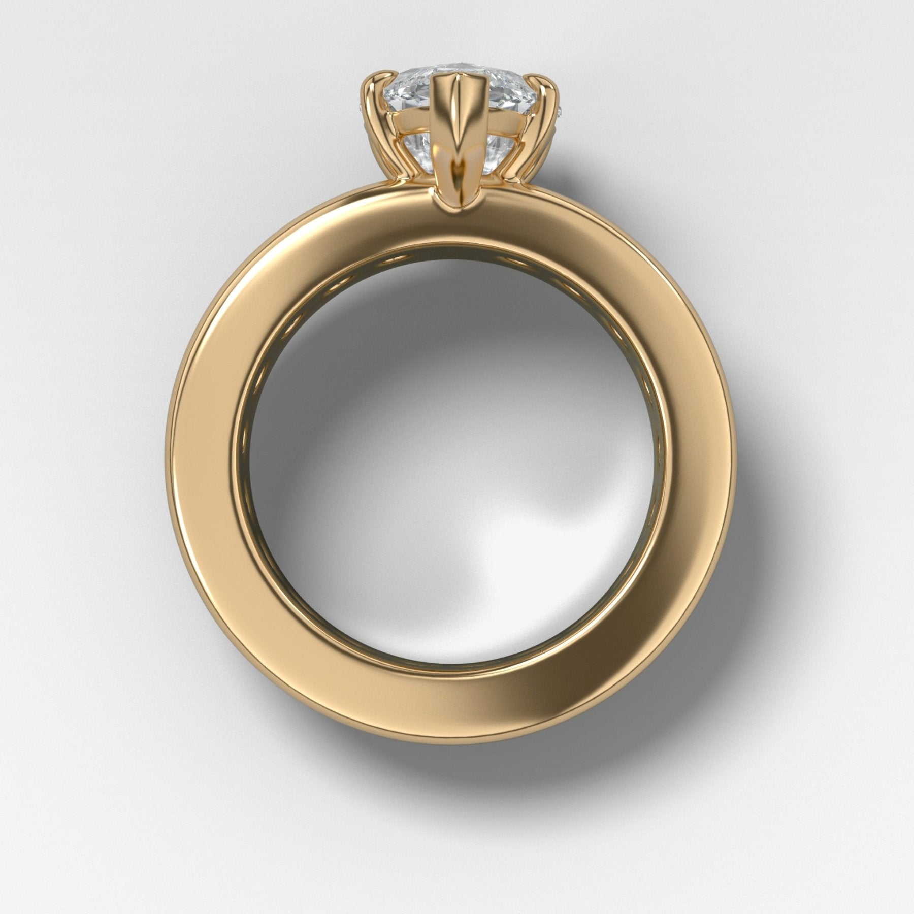 Chunky Channel Set Engagement Ring with Marquise Cut Diamond