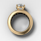 Chunky Channel Set Engagement Ring with Old Euro Cut Diamond