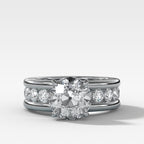 Chunky Channel Set Engagement Ring with Old Euro Cut Diamond