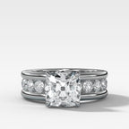 Chunky Channel Set Engagement Ring with Old Mine Cut Diamond