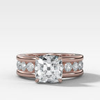 Chunky Channel Set Engagement Ring with Old Mine Cut Diamond